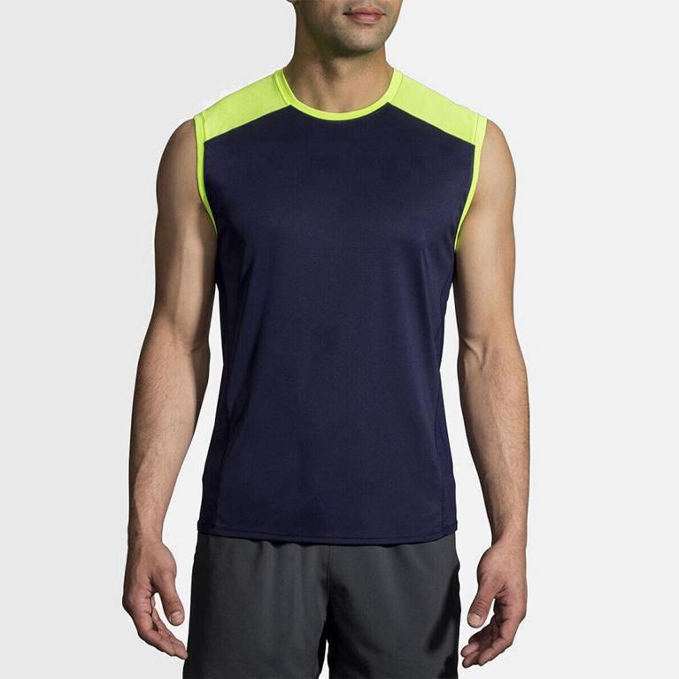 Brooks Stealthless Israel - Men's Running Tank Top - Blue (04756-WMAL)